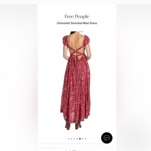 NWT Free People Ultraviolet Smocked Maxi Dress XS